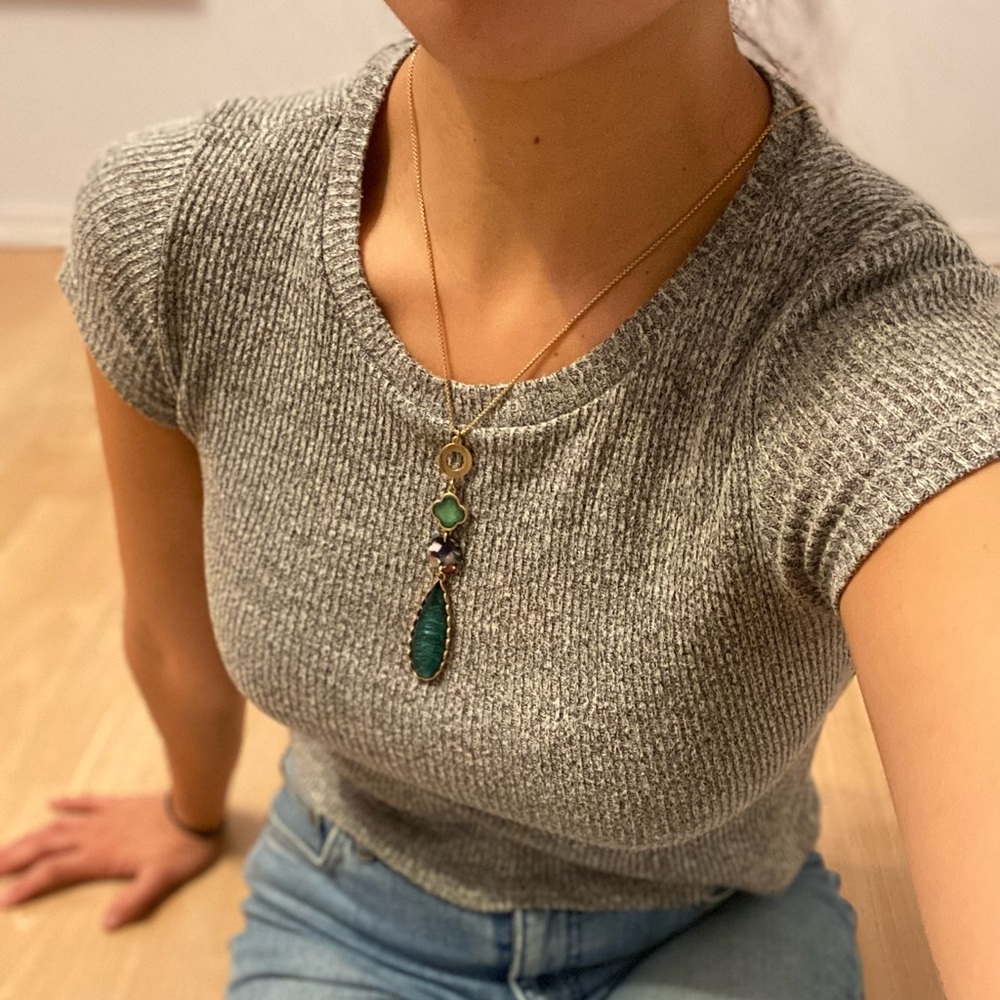 Gray crop top